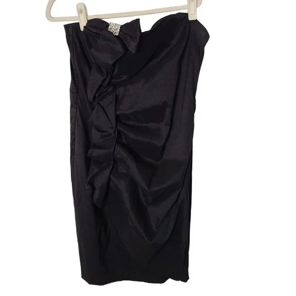torrid Dresses Torrid Womens Black Satin Bow Detail